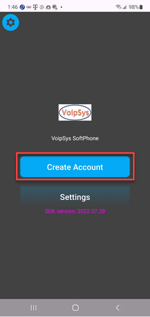 Image: Click create account